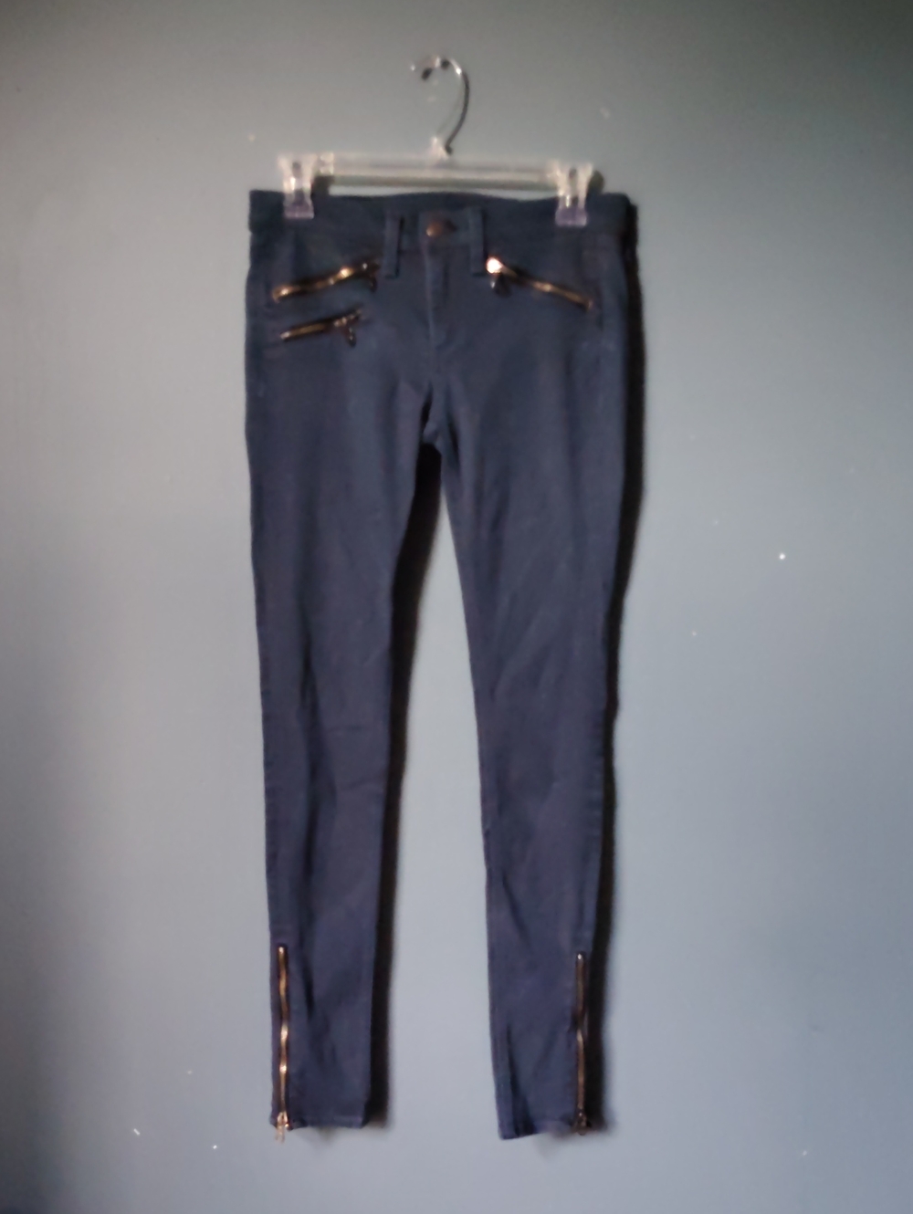 Y2K Rag & Bone Slim Fit Jeans W/Tapered Legs W/Silver Zippers, Size 26